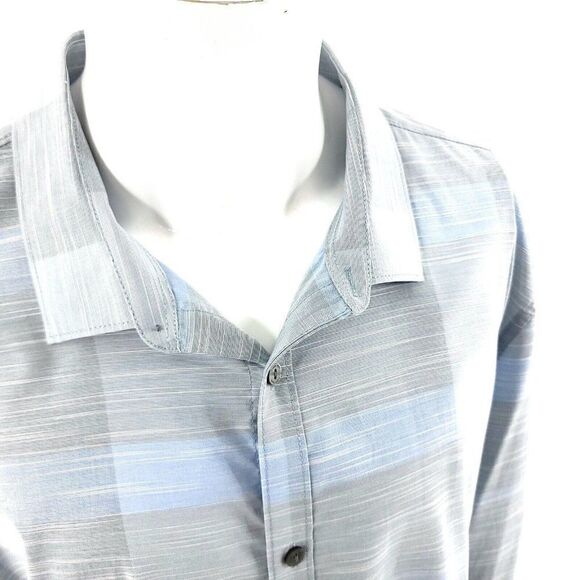 Calvin Klein Gray Blue 2XL Button Front Dress Shirt Cotton Collared - Picture 2 of 10